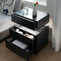 Streamdale Furniture Dreamy Led Nightstand Illuminate Your Nights & Decor Your Room