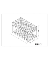 Streamdale Furniture Twin over Twin Floor Bunk Bed, Natural