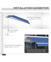 Streamdale Furniture Solid Aluminum Retractable Awning with Adjustable Canopy and Uv Protection