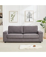 Simplie Fun Stylish Sofa with Storage, Charging Ports, and Cup Holders