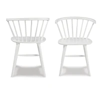 Streamdale Furniture Contemporary Wooden Spindle Back Dining Chairs, Windsor Chairs, Set of 2, White