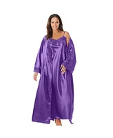 Amoureuse Women's The Luxe Satin Long Peignoir Set