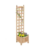 Sturdy Wooden Planter Trellis Customizable and Ample for Outdoor Growth