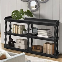 Elegant 3-Tier Console Table with Ample Storage and Artistic Design