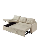 Simplie Fun Swapping Sectional Sofa Bed with Chaise Lounge & Sleeper