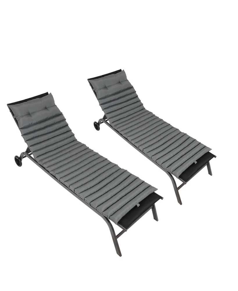 Streamdale Furniture Premium 72.8" Uv-Resistant Outdoor Chaise Lounge Cushions (2 Pack)