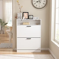 Streamdale Furniture Versatile Flip-Top Shoe Cabinet Adjustable Storage, Durable Mdf Construction