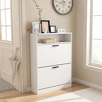 Streamdale Furniture Versatile Flip-Top Shoe Cabinet Adjustable Storage, Durable Mdf Construction