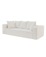 Simplie Fun Chic Corduroy Sofa with 5 Toss Pillows Luxurious Comfort, Sleek Design