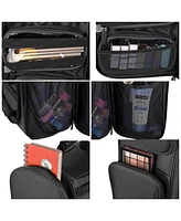 Byootique Portable Makeup Case Cosmetic Rolling Carry-on Bag Shoulder Organizer