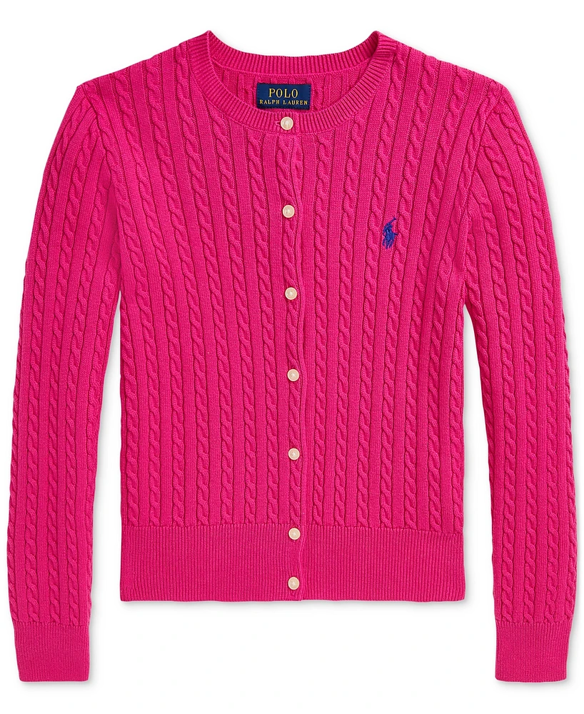 Polo Ralph Lauren Big Girls Mini-Cable Cotton Cardigan