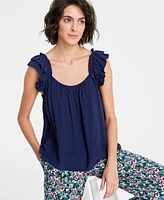 On 34th Women's Printed Ruffle-Strap Swingy Tank, Created for Macy's