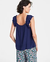 On 34th Women's Printed Ruffle-Strap Swingy Tank, Created for Macy's