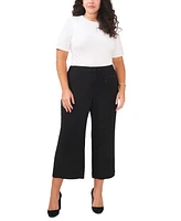 Vince Camuto Plus Solid Zipper-Pocket Culotte Pants