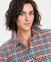 On 34th Women's Plaid Car Coat, Created for Macy's