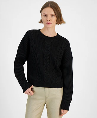 Tommy Hilfiger Women's Ribbed Cable-Knit Sweater