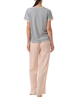Tommy Hilfiger Women's 2-Pc. Short-Sleeve Satin Logo Pajamas Set