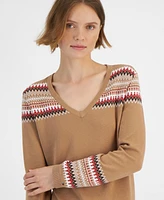 Tommy Hilfiger Women's Fair Isle V-Neck Sweater