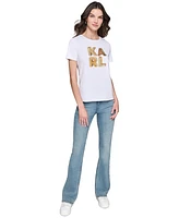 Karl Lagerfeld Paris Women's Embellished Graphic T-Shirt