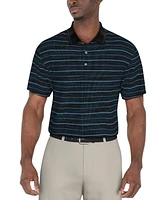 Pga Tour Men's Broken Stripe Jacquard Short0Sleeve Golf Polo Shirt