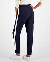 Nautica Jeans Women's Drawstring Side-Striped Jogger Pants