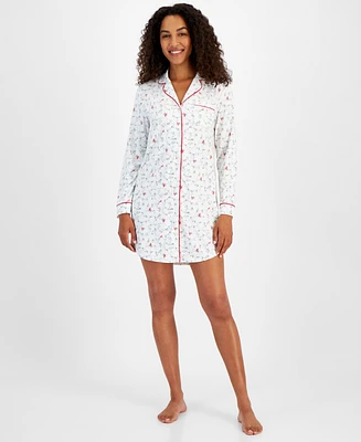 Charter Club Women's Notched-Collar Sleepshirt, Created for Macy's