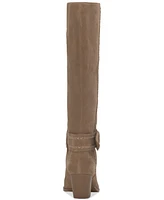 Lucky Brand Women's Risvin Bow Whipstich Tall Knee High Heel Boots