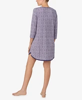 Ellen Tracy Women's 3/4-Sleeve Keyhole Sleepshirt