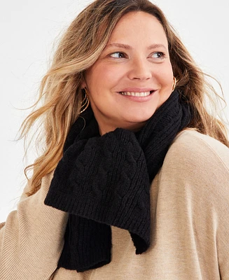 Style & Co Rib Edge Solid Cable Knit Scarf, Created for Macy's