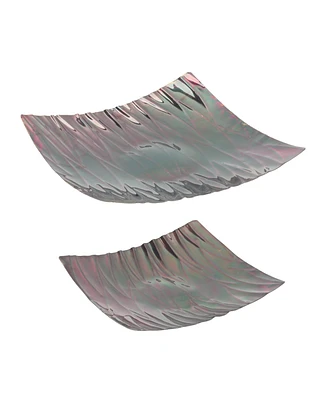 Slickblue Modern Wavy Metal Trays (Set of 2)