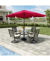 Mondawe 6 ibs. Heavy-Duty Round Outdoor Patio Umbrella Base in Black Can Be Filled with Water and Sand