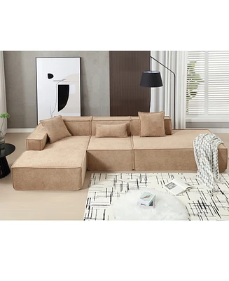 Simplie Fun Modern Sectional Sofa, Customizable L-Shape, No Assembly Required