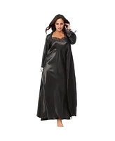 Amoureuse Women's Plus The Luxe Satin Long Peignoir Set