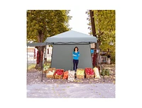 Slickblue Patio 10x10FT Instant Pop-up Canopy Folding Tent with Sidewalls and Awnings Outdoor-Grey