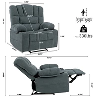 Streamdale Furniture Massage Recliner Chair Sofa with Heating Vibration