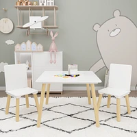 Sturdy Kids Table and Chairs Set in White