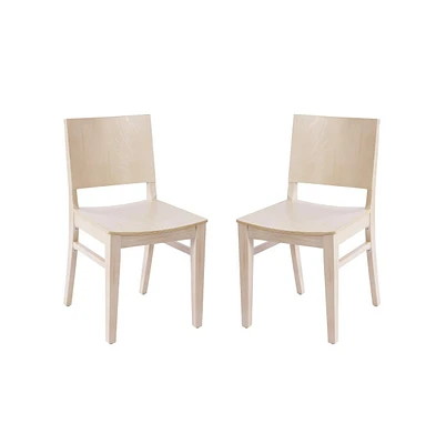 Emma+Oliver Spencer Set Of 2 Dining Chairs With Curved Backrests And Solid Wood Constructions