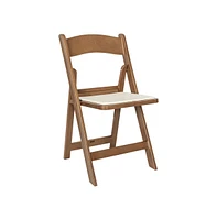 Emma+Oliver Detry Weather-Resistant Wood Look Resin Folding Event Chair For Indoor/Outdoor Use