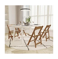 Emma+Oliver Detry Weather-Resistant Wood Look Resin Folding Event Chair For Indoor/Outdoor Use