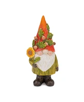 Slickblue Set of 4 Harvest Gnome Figurines with Pumpkins and Sunflowers