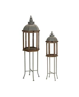 Slickblue Lanterns on Stands Set of 2 - Stylish Accent for Home or Garden