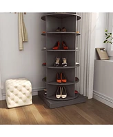 Grey 360 Rotating shoe cabinet 6 layers