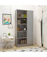 Streamdale Furniture Midcentury Modern Bookcase with Open and Closed Storage