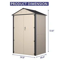 Streamdale Furniture 6' x 4' Outdoor Metal Storage Shed Durable, Secure, Easy Assembly