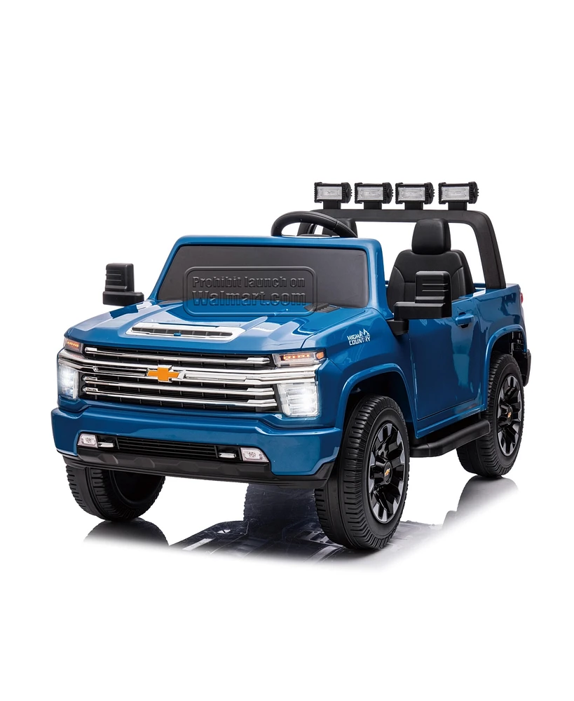 Simplie Fun Official Licensed Chevrolet Silverado Hd Ride-On Car with 24V 4WD Power