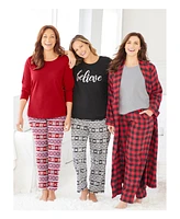 Dreams & Co. Plus Long Flannel Robe