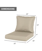 Aoodor Outdoor Chair Cushions Set of 2, 23"x26", Water Resistant Deep Seat with Handle & Adjustable Straps.
