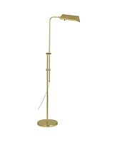 Regency Hill Tony Traditional Adjustable Pharmacy Light Floor Lamp Standing 54" Tall Gleaming Brass Gold Metal Rotating Head Decor for Living Room Rea