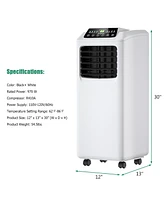 Slickblue 9000 Btu Portable Air Conditioner with Built-in Dehumidifier and Remote Control