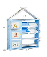 Qaba Multi-Style Shelf Organizer for Kids Bedroom, Toy Storage, and More